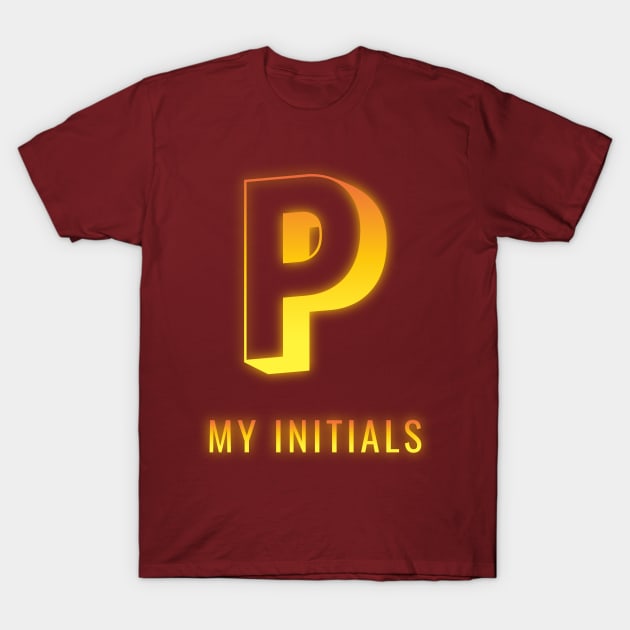 Letter P Letter Art T-Shirt by EKSU17